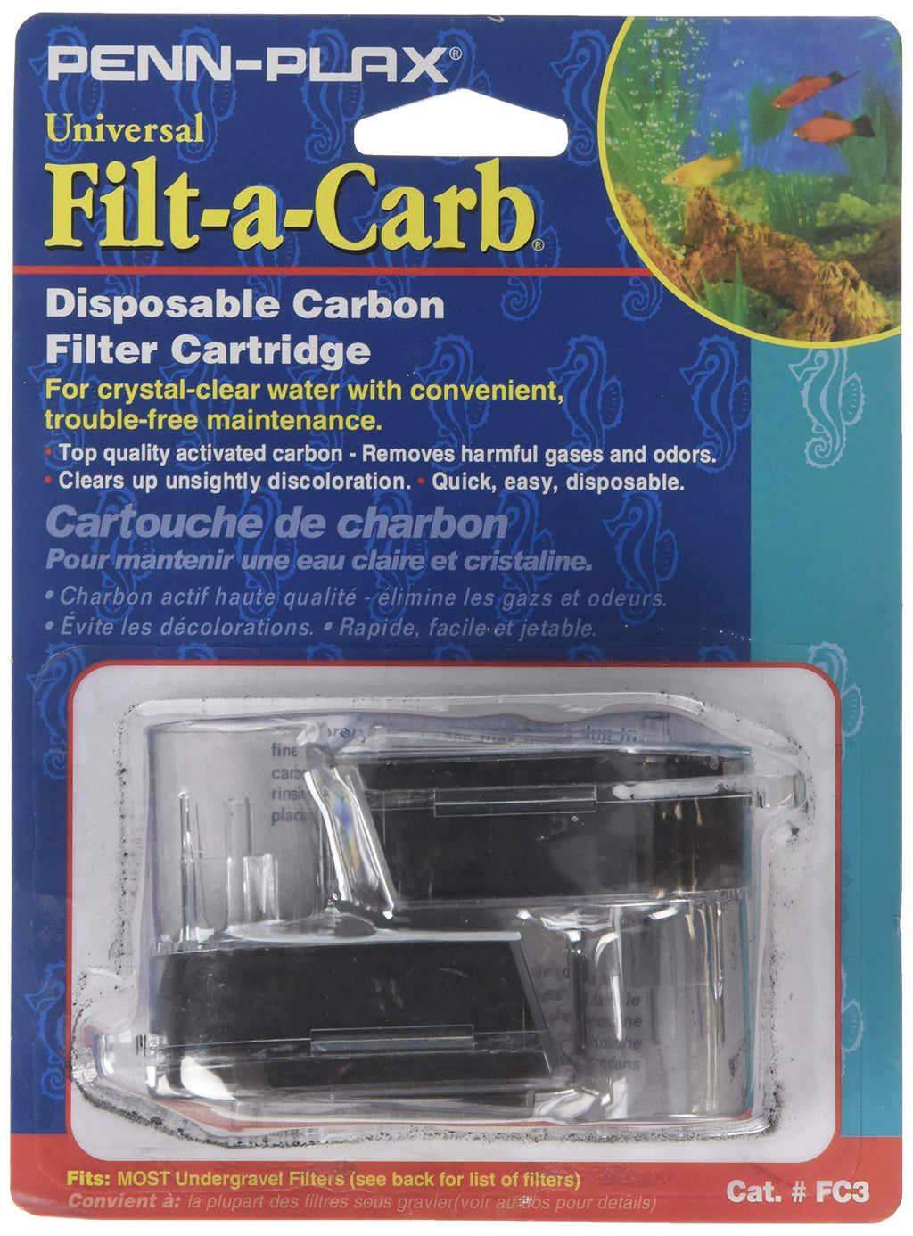 Penn-Plax Filt-a-Carb Replacement Activated Carbon Media Cartridges (2 Pack) – Provides Chemical Filtration to Freshwater and Saltwater Aquarium Setups 2 Count (Pack of 1) - PawsPlanet Australia