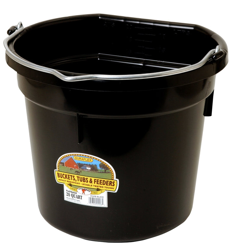 [Australia] - LITTLE GIANT 20 Quart Black Flat Plastic Bucket P20FBBLACK 