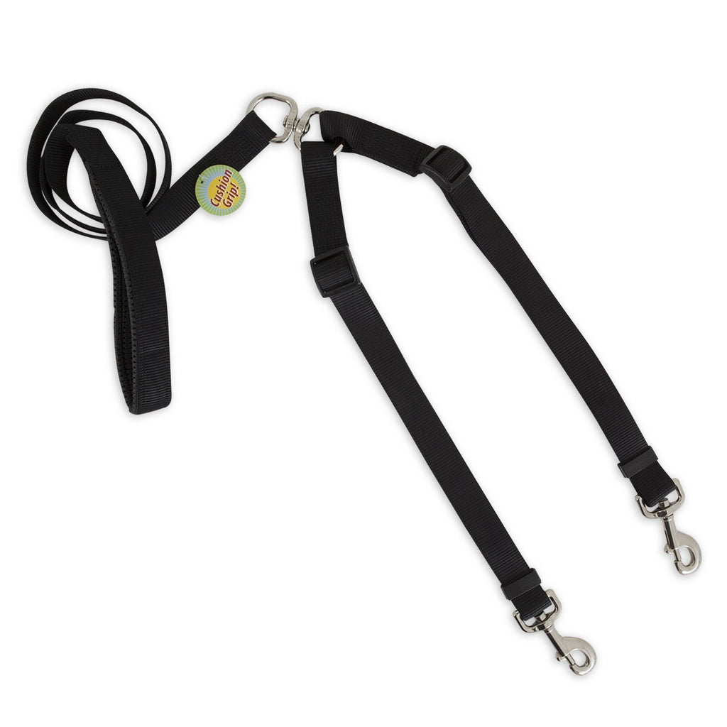 [Australia] - Petmate Take Two Adjustable Lead with Cushioned Handle - Black - 1" 