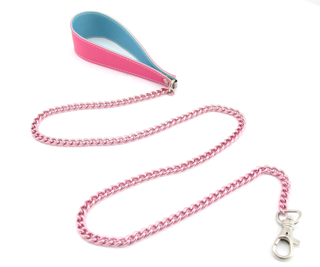 [Australia] - Fresh Leash, Pink Chain With Handle, 36-inch, Pink/blue 
