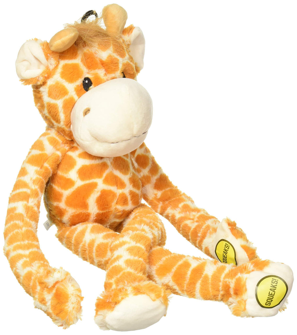 [Australia] - Multipet Swingin 22-Inch Large Plush Dog Toy with Extra Long Arms and Legs with Squeakers Safari Giraffe 