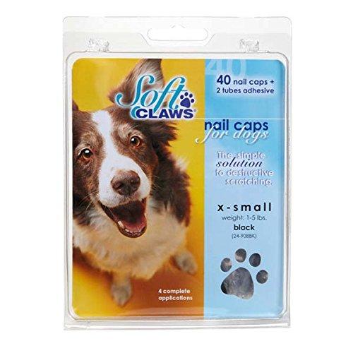 [Australia] - Soft Claws Canine Dog and Cat Nail Caps Take Home Kit, Medium, Black 