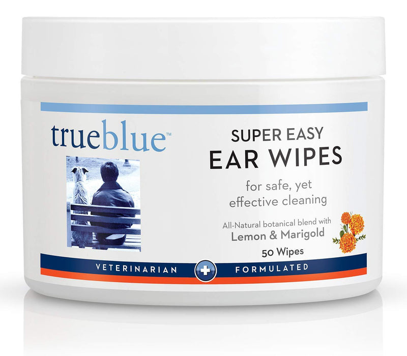 TrueBlue Lemon & Marigold Super Easy Dog Ear Wipes – Pre-Moistened Puppy Pads for Ear Cleaning – Cleansing Ear Wipe for Dogs, Puppies – Non-Toxic, All-Natural – 50 Count - PawsPlanet Australia