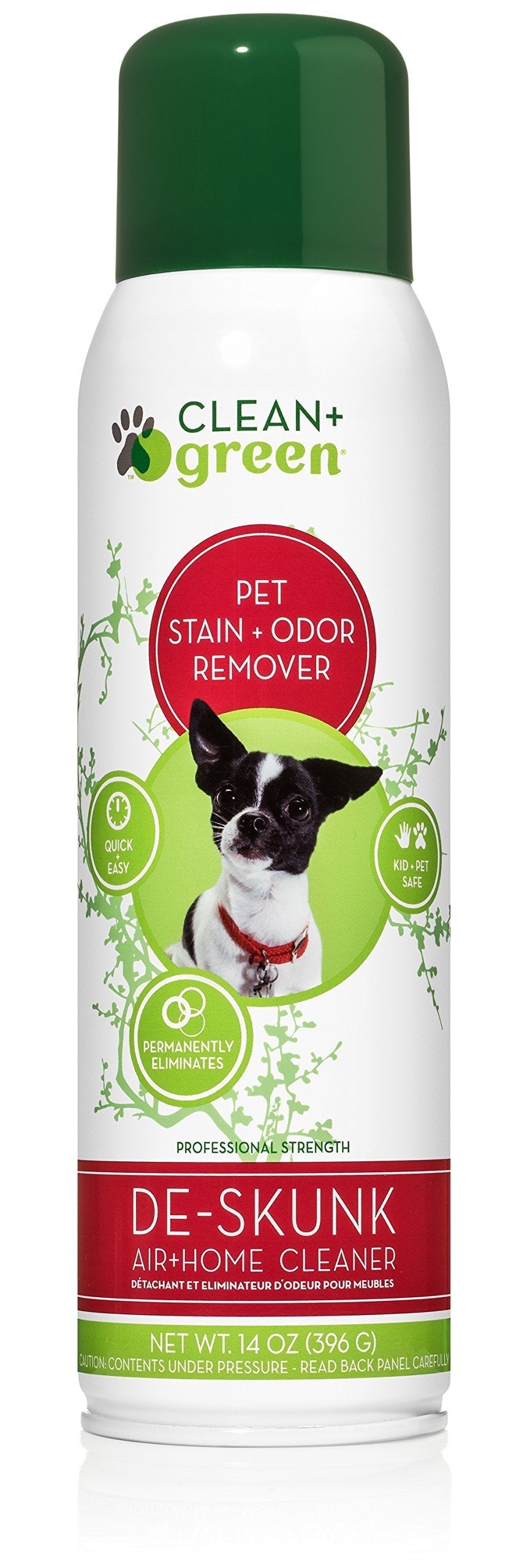[Australia] - Clean+Green Professional Strength DeSkunk Odor Eliminator, Remove The Skunk Smell from Your Pets and Home with This Natural Spray (14oz) 1 Pack 