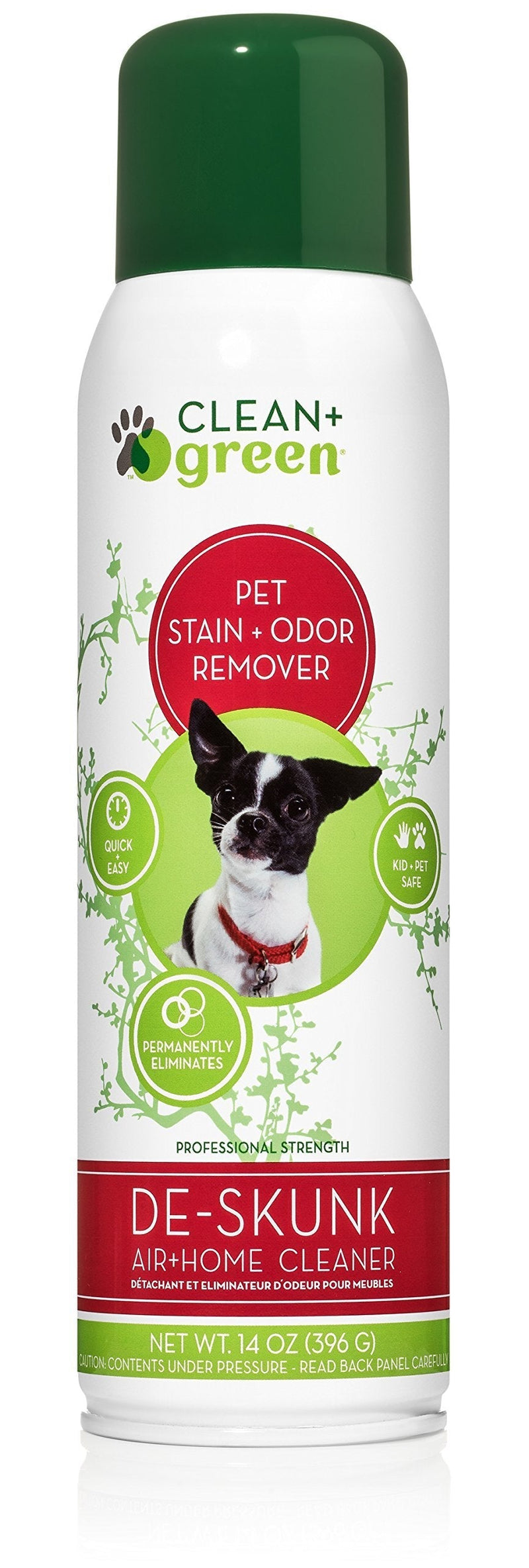 [Australia] - Clean+Green Professional Strength DeSkunk Odor Eliminator, Remove The Skunk Smell from Your Pets and Home with This Natural Spray (14oz) 1 Pack 