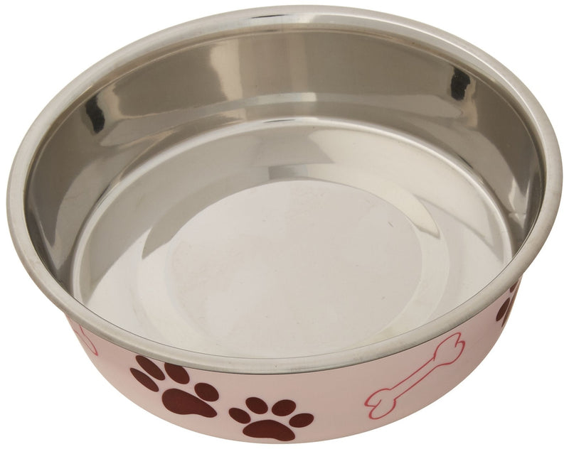 [Australia] - Loving Pets Standard Stainless Dish Dog Bowl, 3-Quart Single Paparazzi Pink 