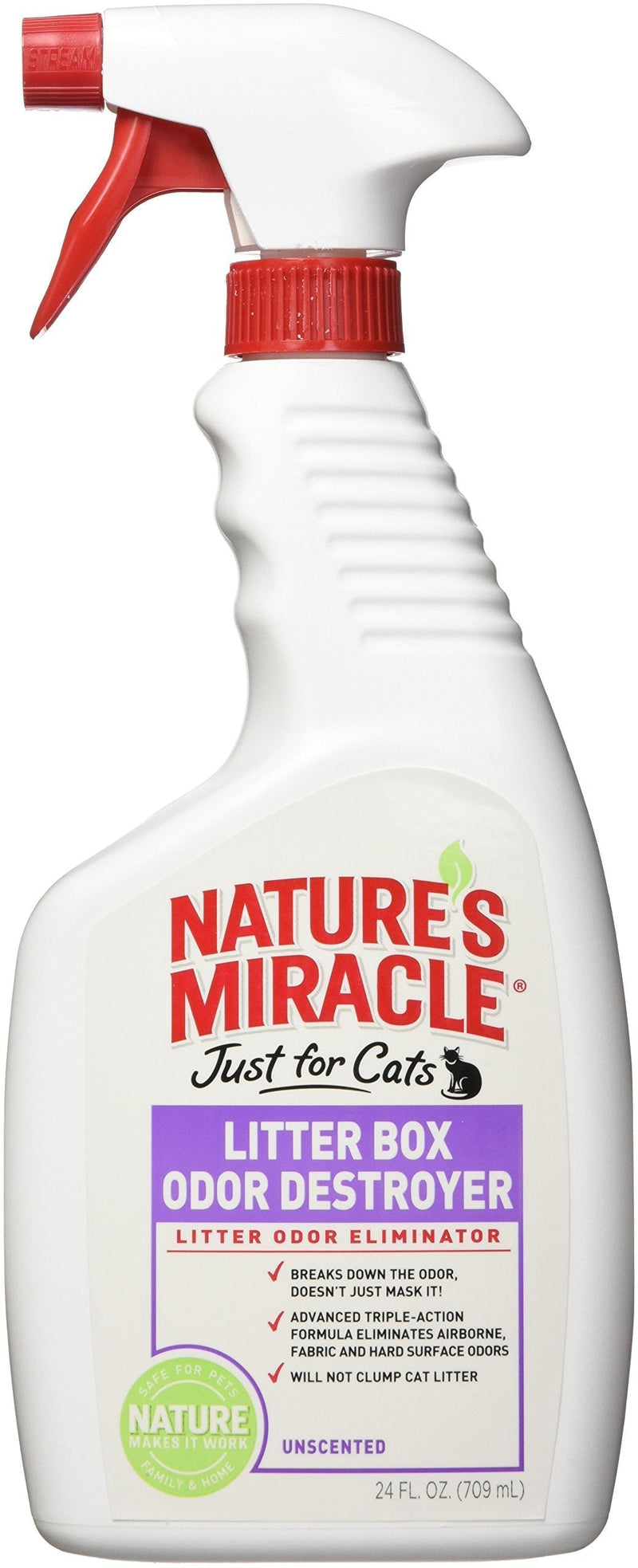 [Australia] - Nature's Miracle Just for Cats Litter Box Odor Destroyer, Unscented, 24-Ounce Spray Pack of 1 