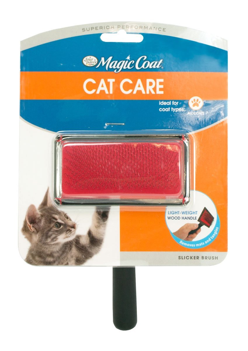 [Australia] - Four Paws Magic Coat Cat and Kitten Brush 3.5' handle, 3 3/4' x 2' brush head. 