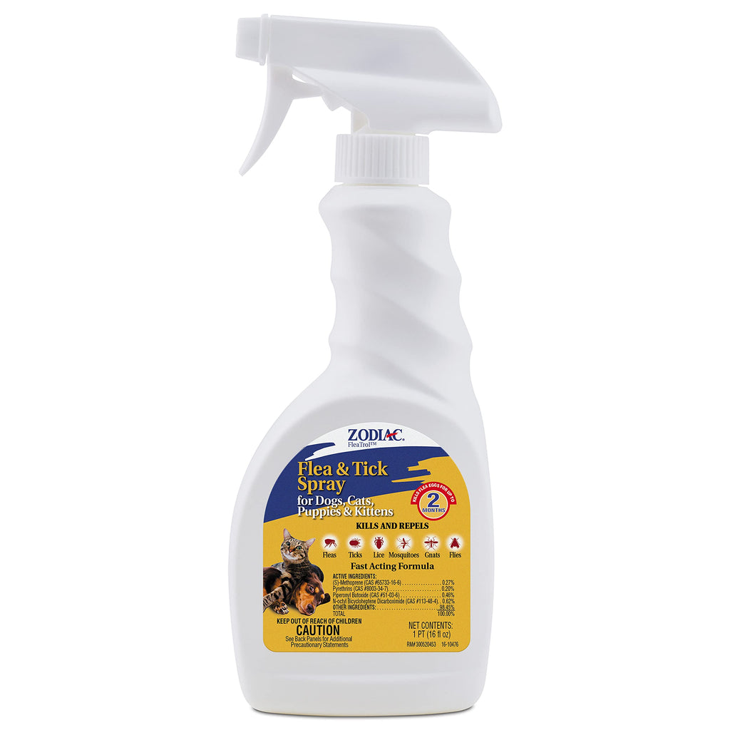 Zodiac Flea & Tick Spray for Dogs, Puppies, Cats, and Kittens, 16-ounce - PawsPlanet Australia