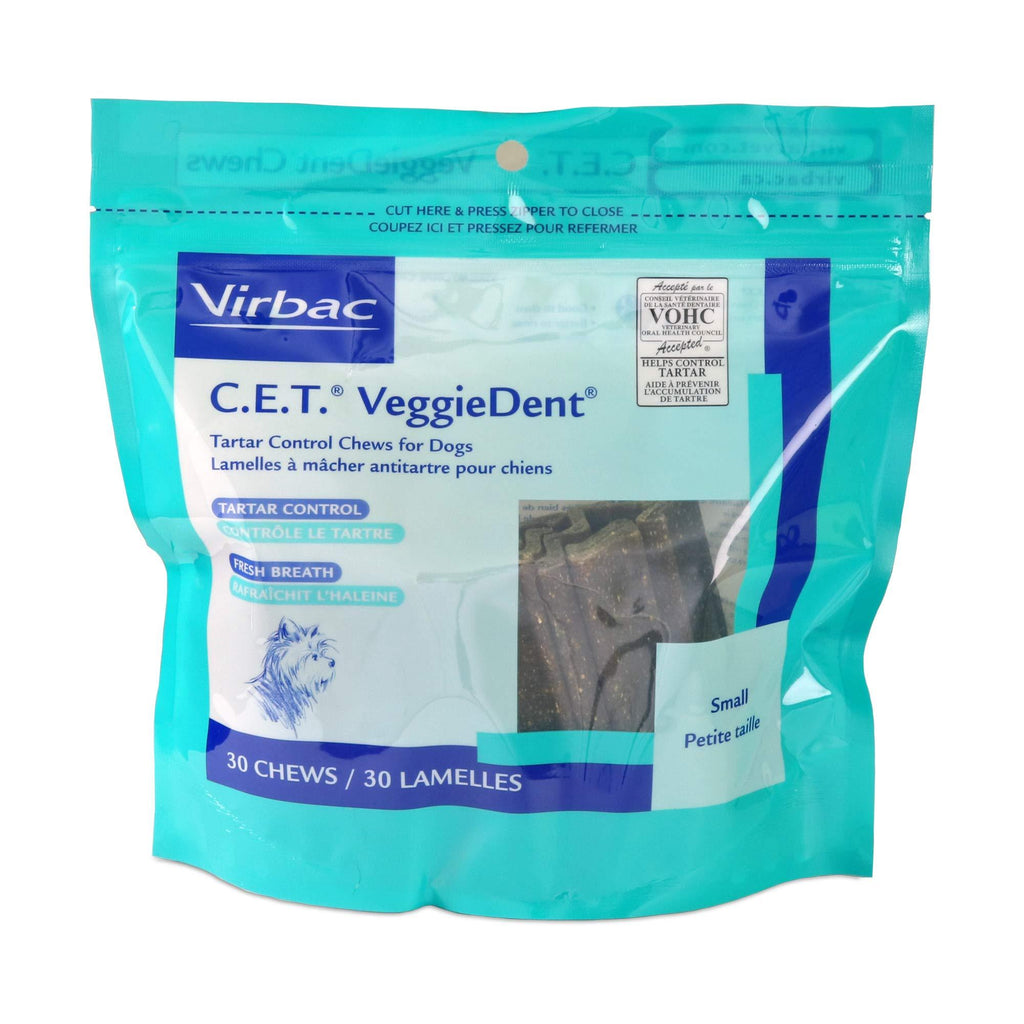 Virbac C.E.T. VeggieDent Tartar Control Chews, Small (30 Count) - PawsPlanet Australia