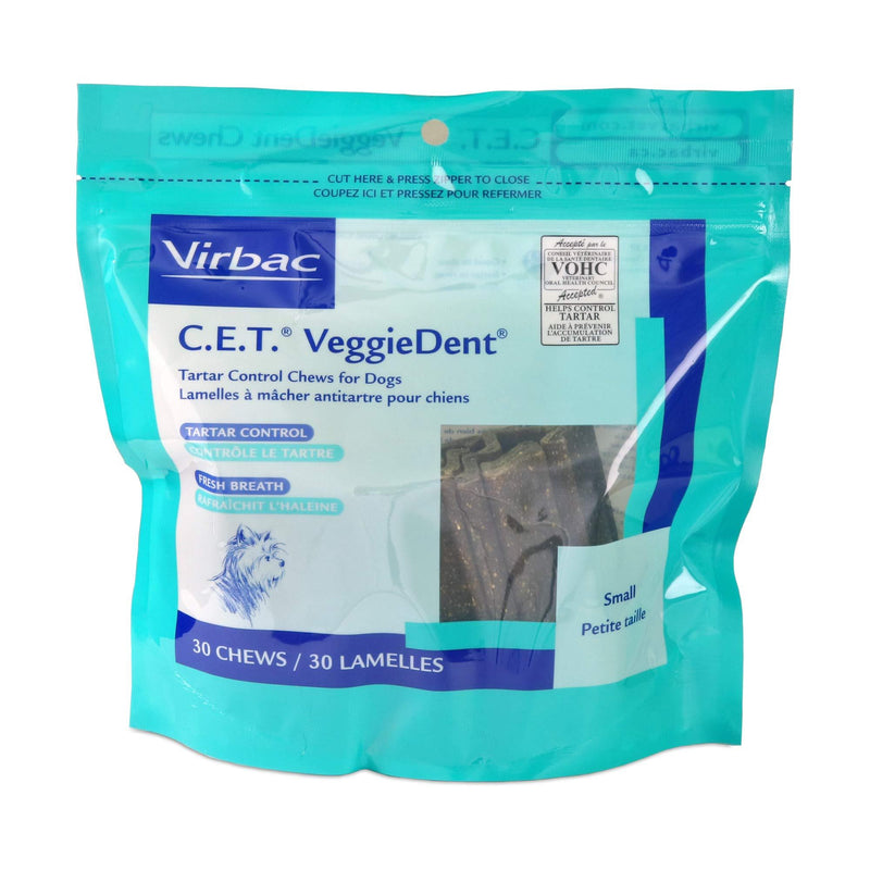 Virbac C.E.T. VeggieDent Tartar Control Chews, Small (30 Count) - PawsPlanet Australia