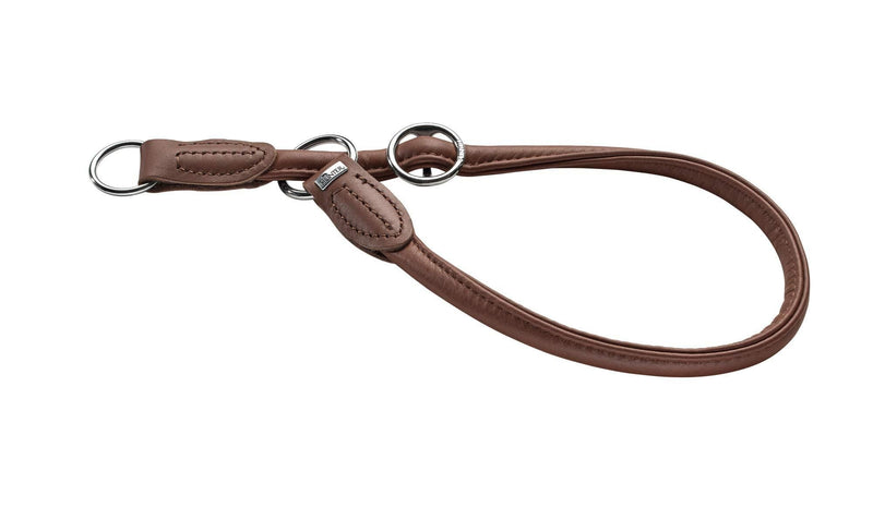 HUNTER Round and Soft Nickel Training Collar with Stop, 45 x 10 cm, X-Small, Nappa Brown - PawsPlanet Australia