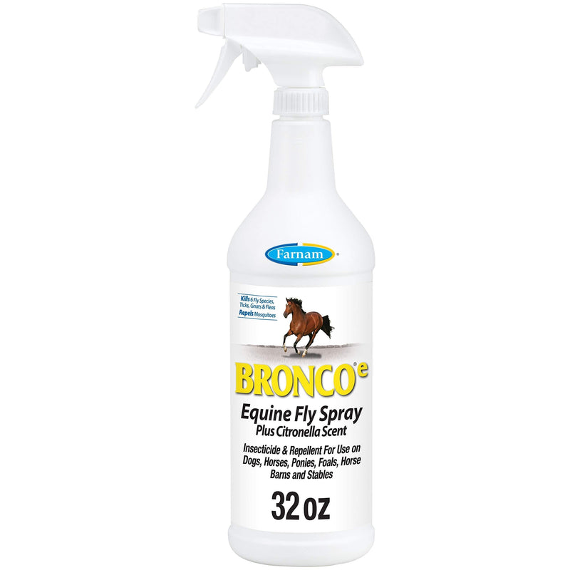 Farnam 100502328 Bronco e Equine Fly Spray, with Citronella Scent, for Horses, Ponies and Dogs, 32 Ounces, None - PawsPlanet Australia