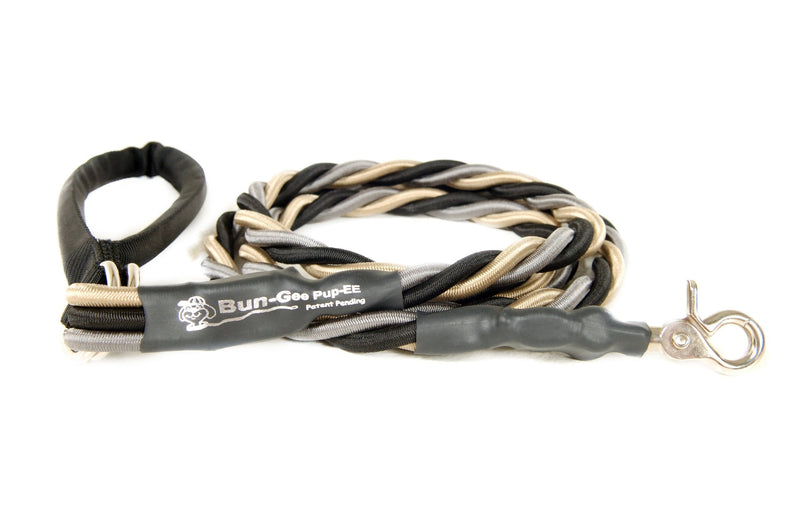 [Australia] - Bungee Pupee 6-Feet Large Leash, Black/Gold/Grey 