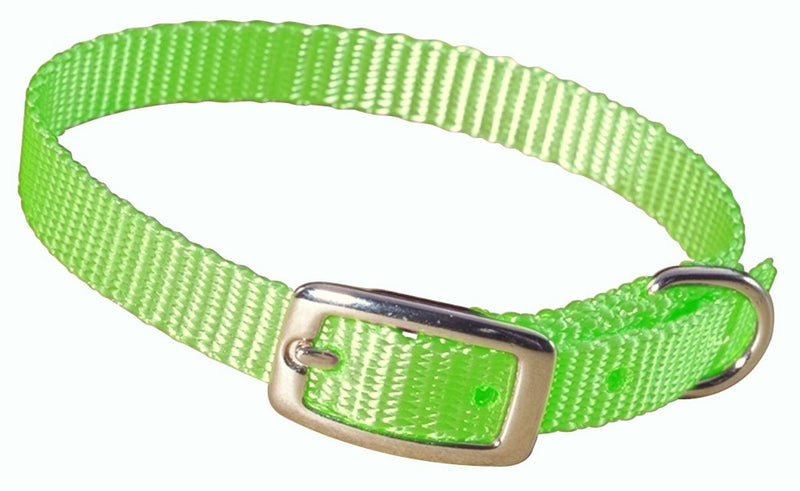 [Australia] - Hamilton Single Thick Nylon Deluxe Dog Collar Lime Green 3/8" x 14" 