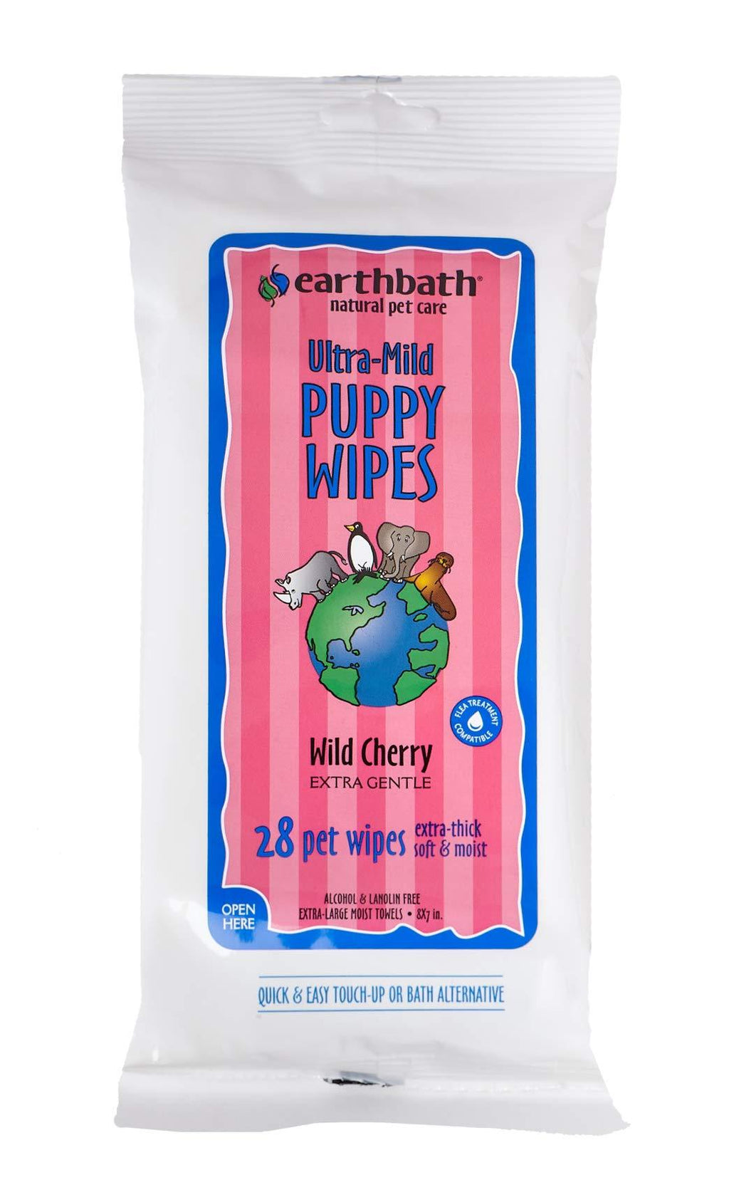 [Australia] - Earthbath All Natural Grooming Wipes, Puppy - Pack of 1 