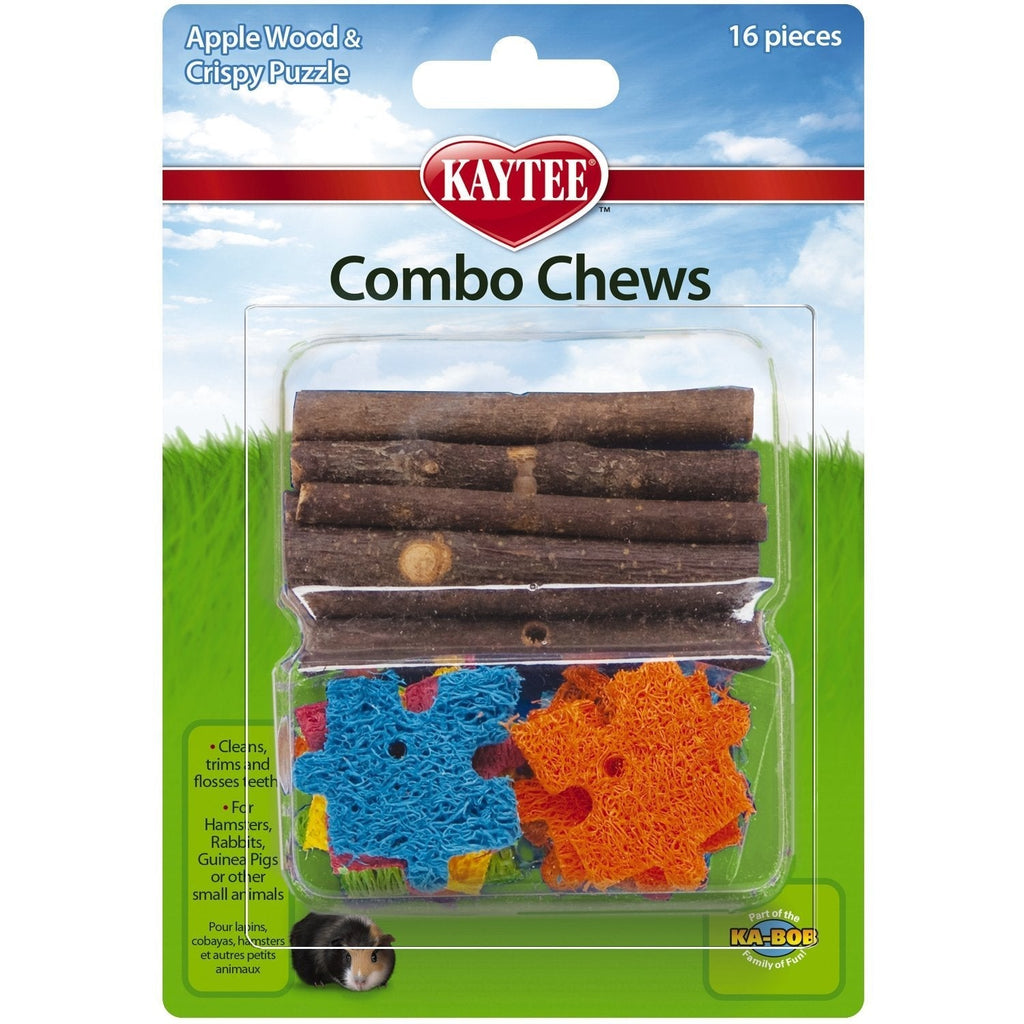 [Australia] - Kaytee Combo Chews, Apple Wood and Crispy Puzzle 4.5 Inches x 6.5 Inches x 1.25 Inches 