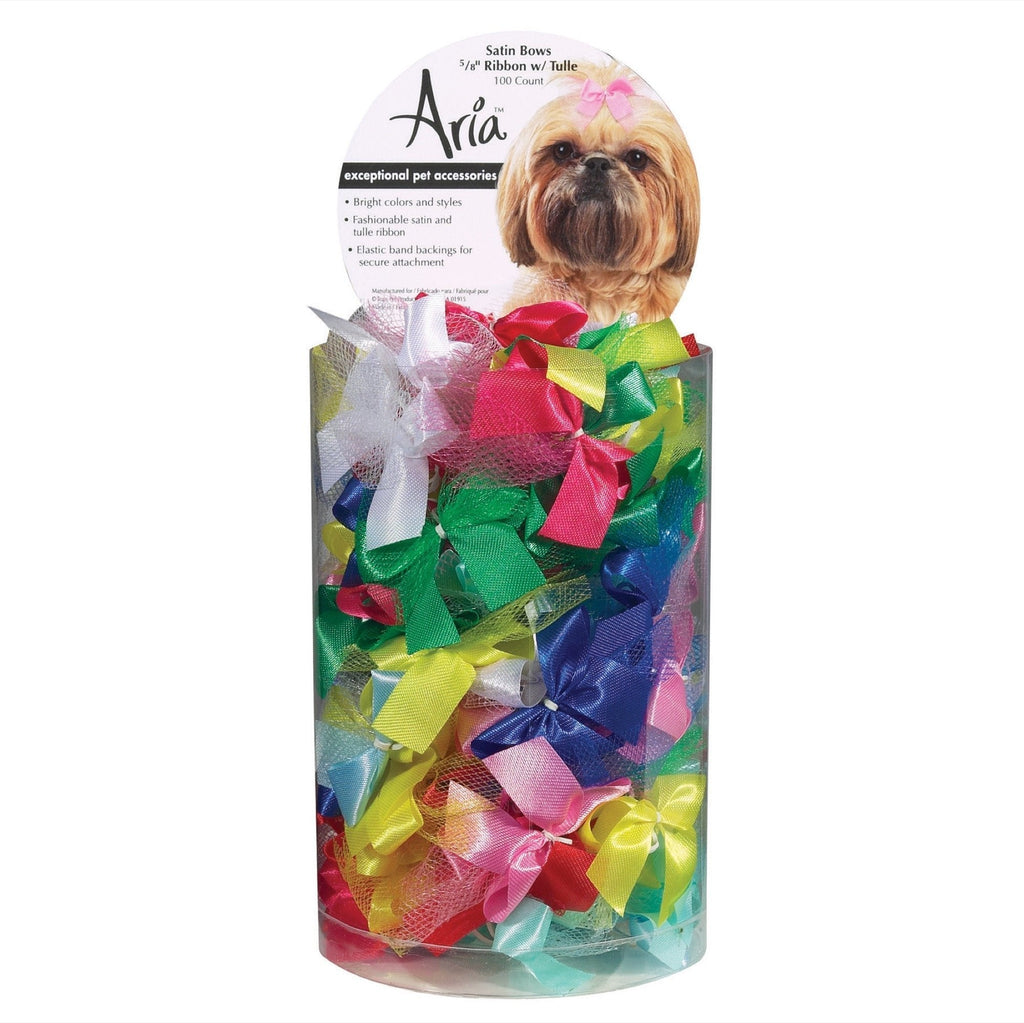 Aria Ribbon with Tulle Bows for Dogs, 100-Piece Canisters - PawsPlanet Australia