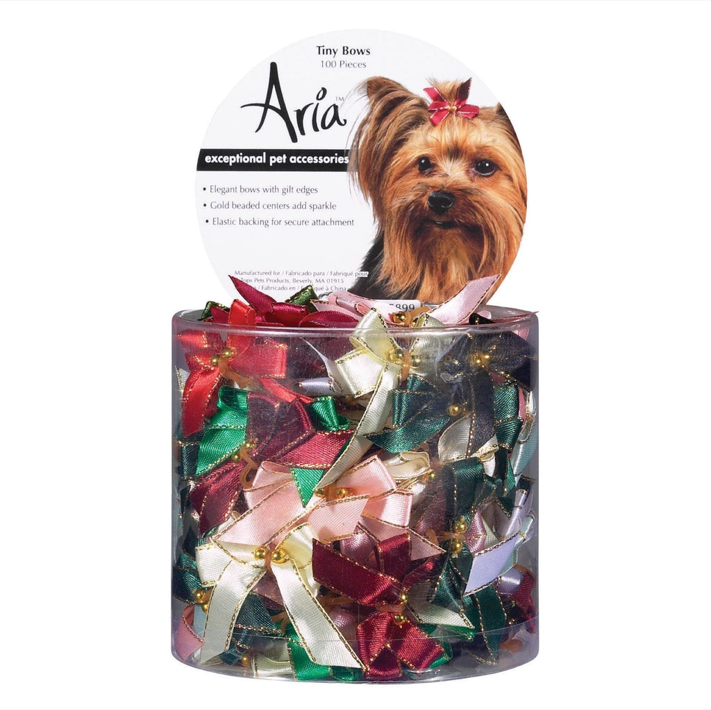 JANNIK Aria Gold-Beaded Tiny Bows for Dogs, 100-Piece Canisters - PawsPlanet Australia