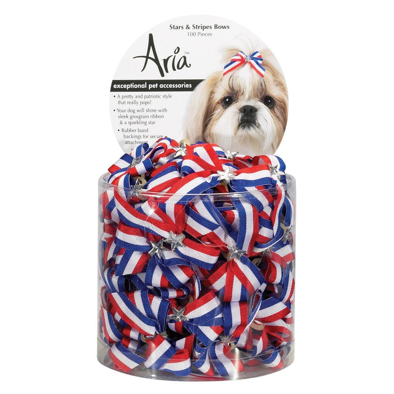 Aria Stars and Stripes Bows for Dogs, 100-Piece Canisters - PawsPlanet Australia