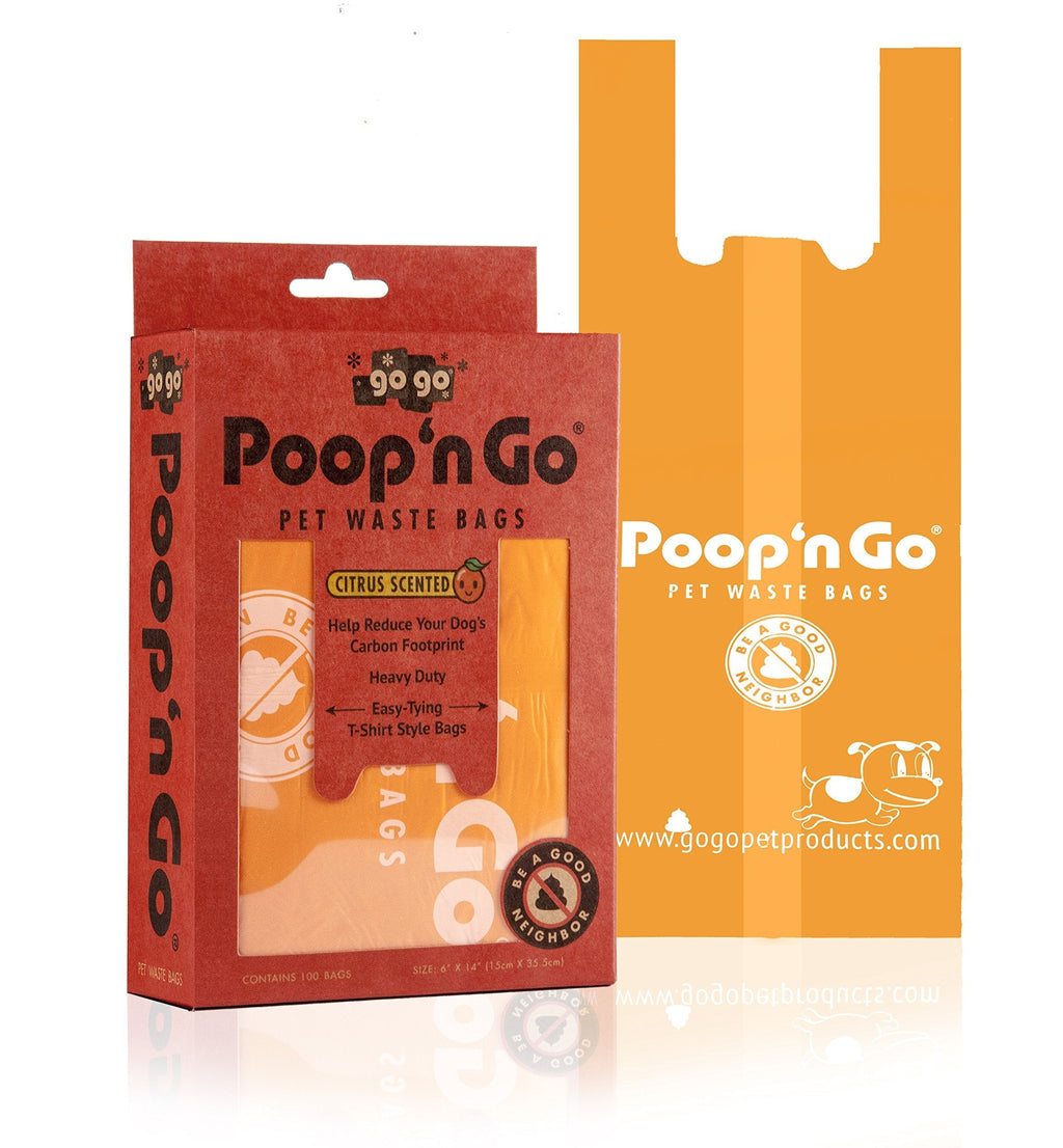 [Australia] - GoGo Pet Products 100-Pack Poop n Go Pet Waste Bags with Handles Scented Fresh 