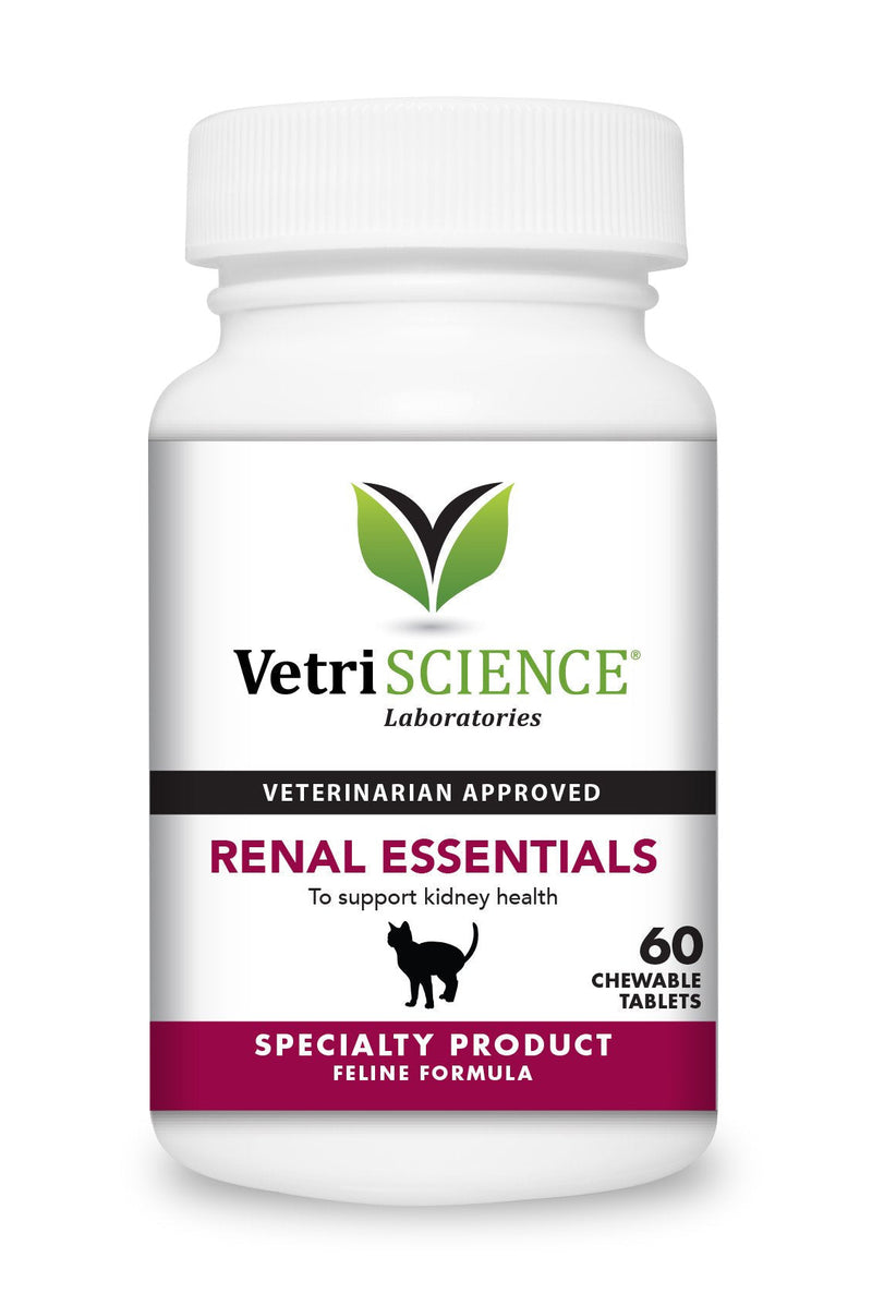 VetriScience Laboratories - Renal Essentials, Kidney Health Support for Cats, 60 Chewable Tablets - PawsPlanet Australia