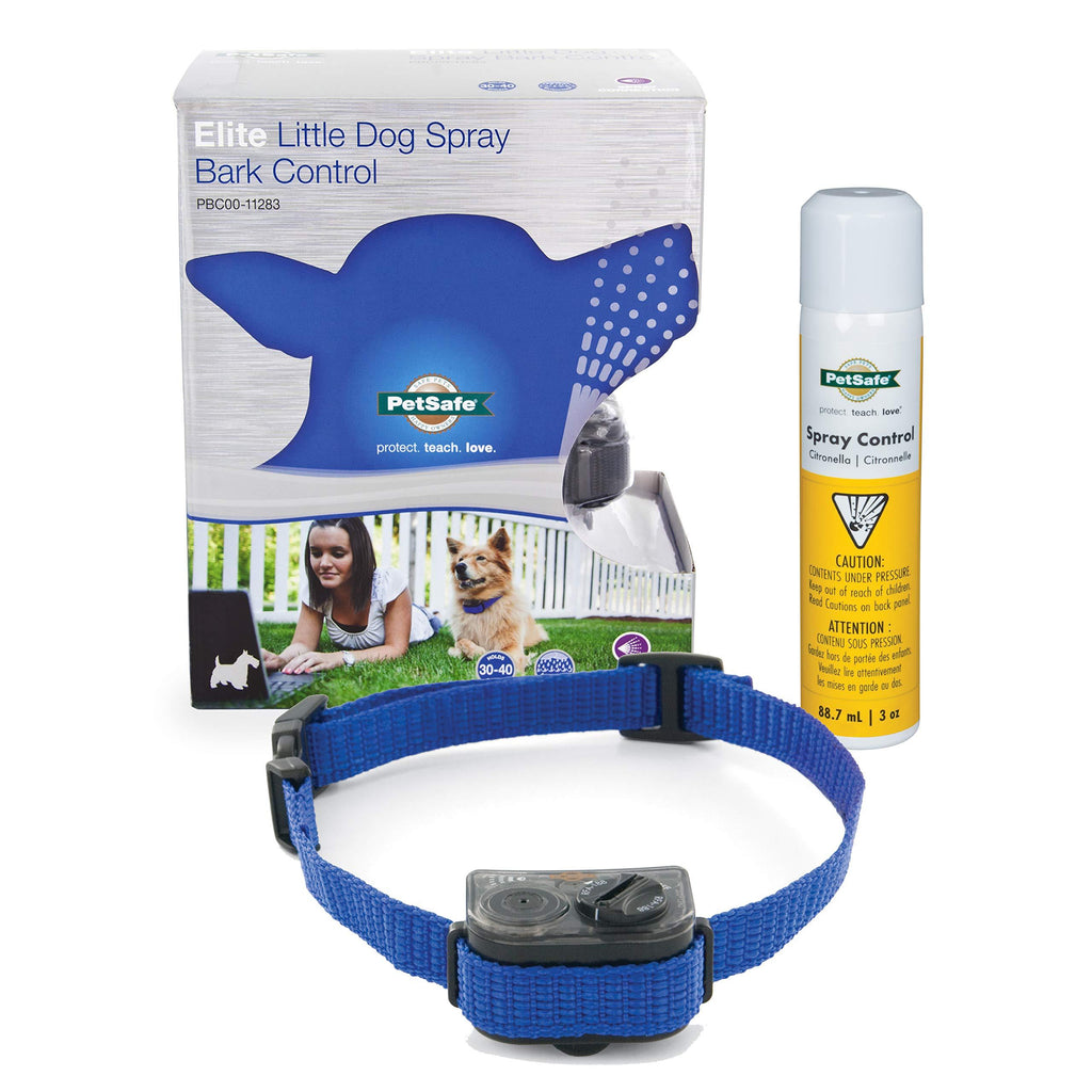 [Australia] - PetSafe Elite Little Dog Spray Bark Control for Small Dogs from 8 to 55lbs, Citronella Spray, Anti-Bark Device - PBC00-11283,black/red/blue/green,adjustable 