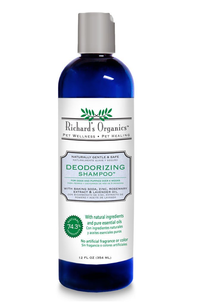 [Australia] - Richard’s Organics Deodorizing Shampoo for Dogs, 12 oz. – With Baking Soda, Aloe Vera, Zinc, and More to Remove and Control Odors – Naturally Gentle, Safe 