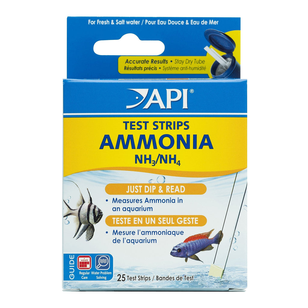 API AMMONIA TEST STRIPS Freshwater and Saltwater Aquarium Water Test Strips 25-Test Box, Model:33D - PawsPlanet Australia