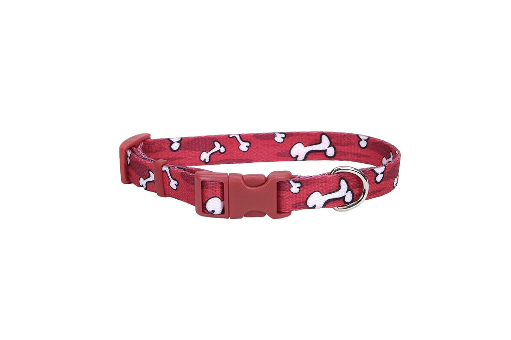 [Australia] - Coastal Pet Products DCP6321RBO Nylon Pet Attire Adjustable Pattern Dog Collar, X-Small, Red Bones 