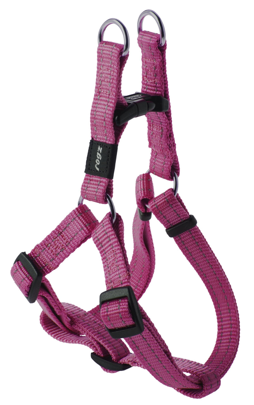 [Australia] - Rogz Utility Medium 5/8-Inch Reflective Snake Adjustable Dog Step-in-Harness Pink 