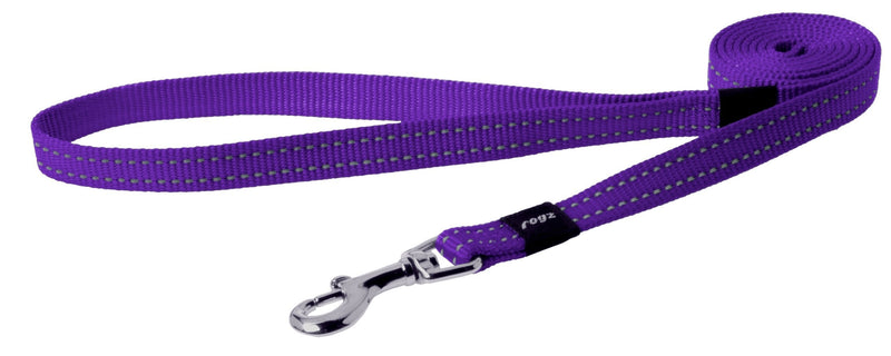 [Australia] - ROGZ Utility Medium 5/8-Inch Reflective Snake 6-ft Long Fixed Dog Lead Purple 