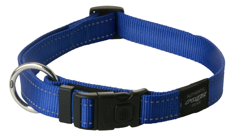 [Australia] - Rogz Utility Large 3/4-Inch Reflective Fanbelt Dog Collar Blue 