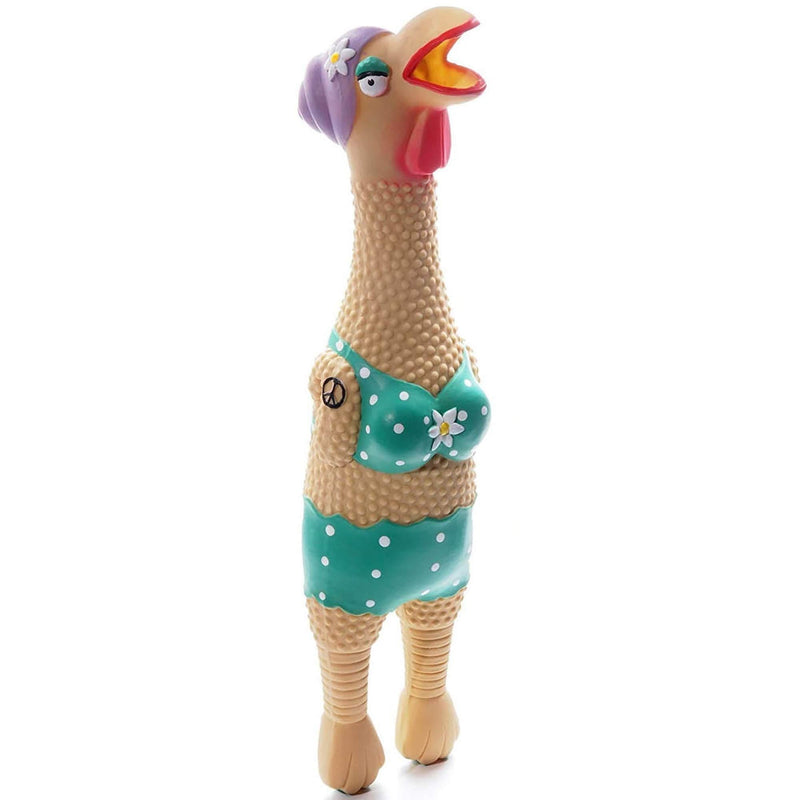[Australia] - Charming Pet Latex Rubber Squawking Chicken Dog Toy Large Grandma Hippie Chick 