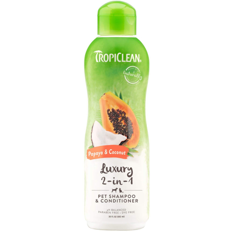 [Australia] - TropiClean Shampoos for Pets, Made in USA 2-in-1 Shampoo & Conditioner 20 Ounce 