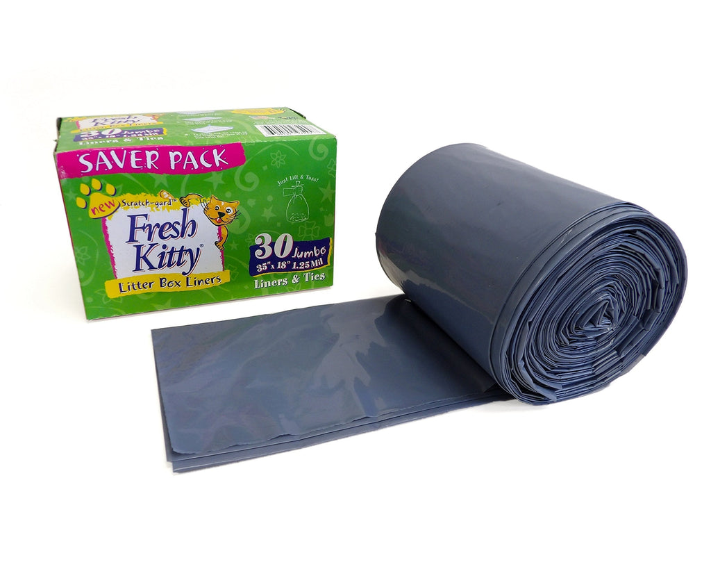 [Australia] - Fresh Kitty Super Thick, Durable, Easy Clean Up Jumbo Scented Litter Pan Box Liners, Bags with Ties for Pet Cats, 30 ct 0 