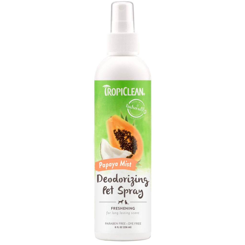 [Australia] - TropiClean Deodorizing Sprays for Pets, Made in USA - Helps Break Down Odors to Effectively Deodorize Dogs and Cats, Paraben Free, Dye Free Papaya Mist 8 oz 