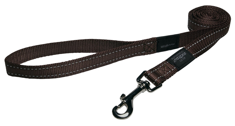 [Australia] - ROGZ Utility Extra Large 1-Inch Reflective Lumberjack 6-ft Long Fixed Dog Lead Brown 