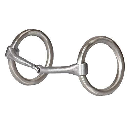 [Australia] - Metalab Performer Stainless Steel Brushed O-Ring Snaffle Bit - Stainless Steel Brushed - 5" Mouth 