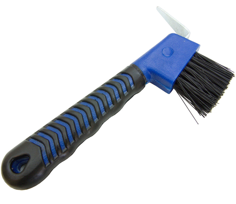 Intrepid International Rubber Hoof Pick with Brush Blue - PawsPlanet Australia