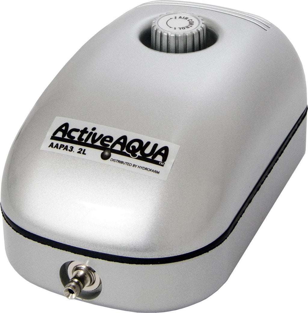 Hydrofarm AAPA3.2L Active Aqua Air Pump, 1 Outlet, 2W, 3.2 L/Min, White - PawsPlanet Australia