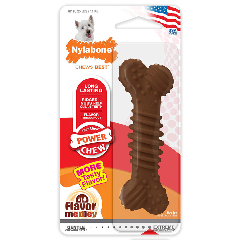 Nylabone Dura Chew Power Chew Textured Bone Small/Regular - Up to 25 lbs. Flavor Medley Flavor - PawsPlanet Australia