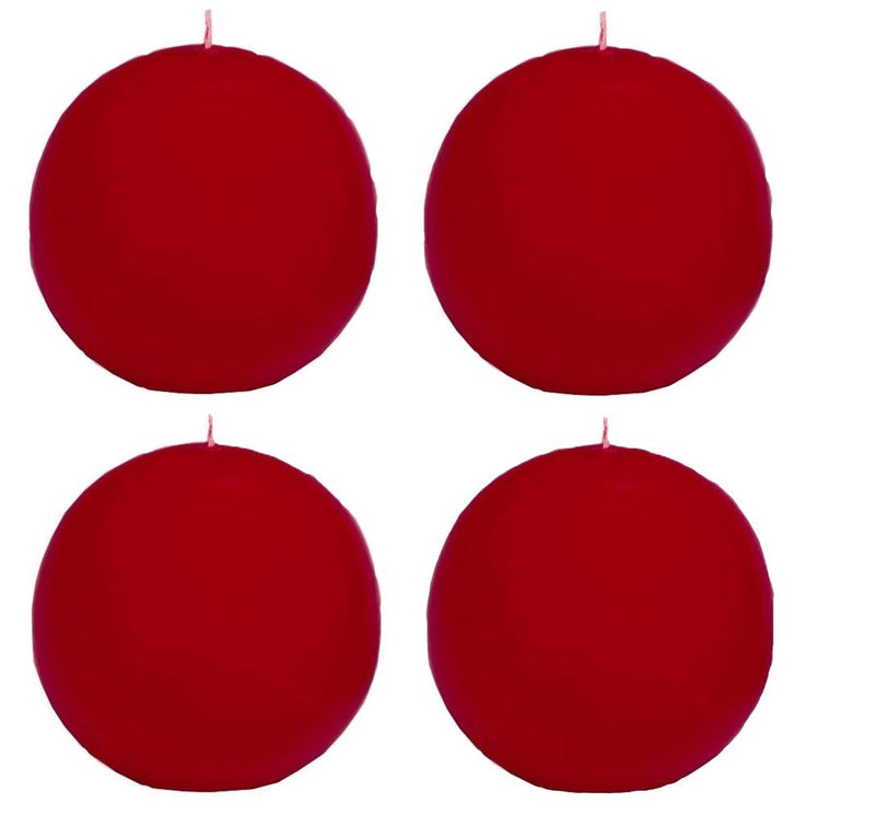 Biedermann & Sons Round-Shaped 2-3/8Inch Diameter Ball Candles, Set of 4, Cranberry - PawsPlanet Australia
