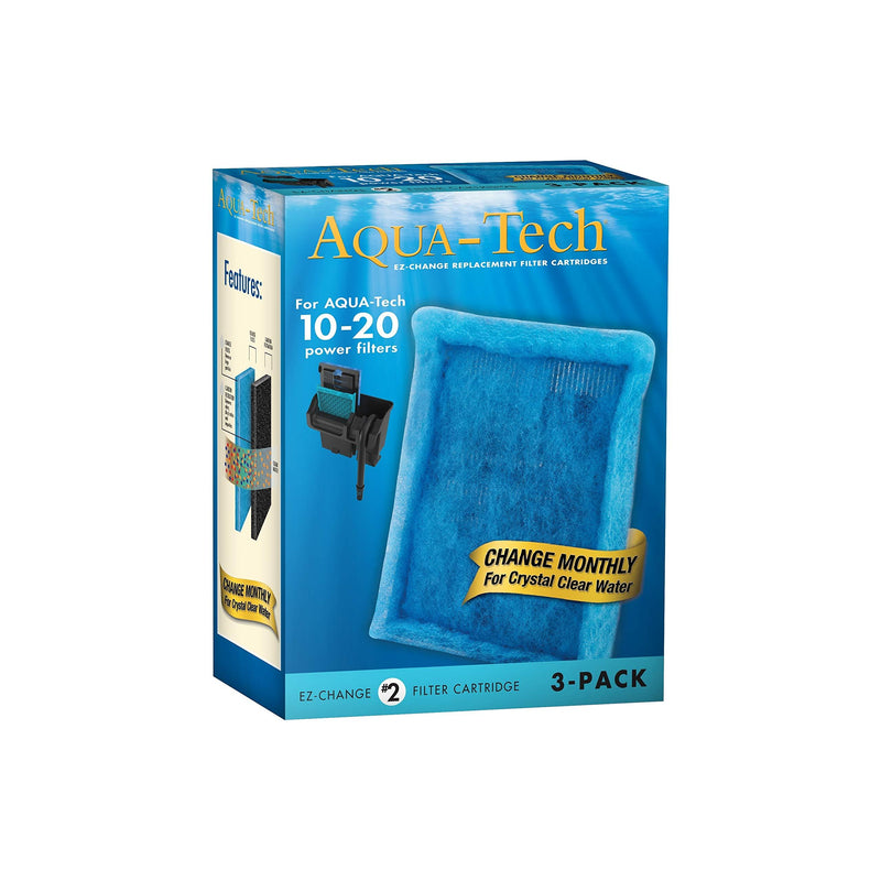 Aqua-Tech EZ-Change No.2 3-Pack Aquarium Filter Cartridge for 10 to 20 Power Filters - PawsPlanet Australia