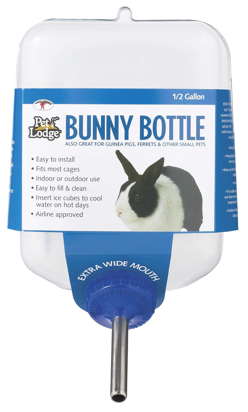 LITTLE GIANT Bunny Bottle Water Dispenser - Pet Lodge - Large Capacity Plastic Water Bottle for Rabbits, Hamsters, Guinea Pigs, Other Small Animals (64 oz.) (Item No. BB64) - PawsPlanet Australia