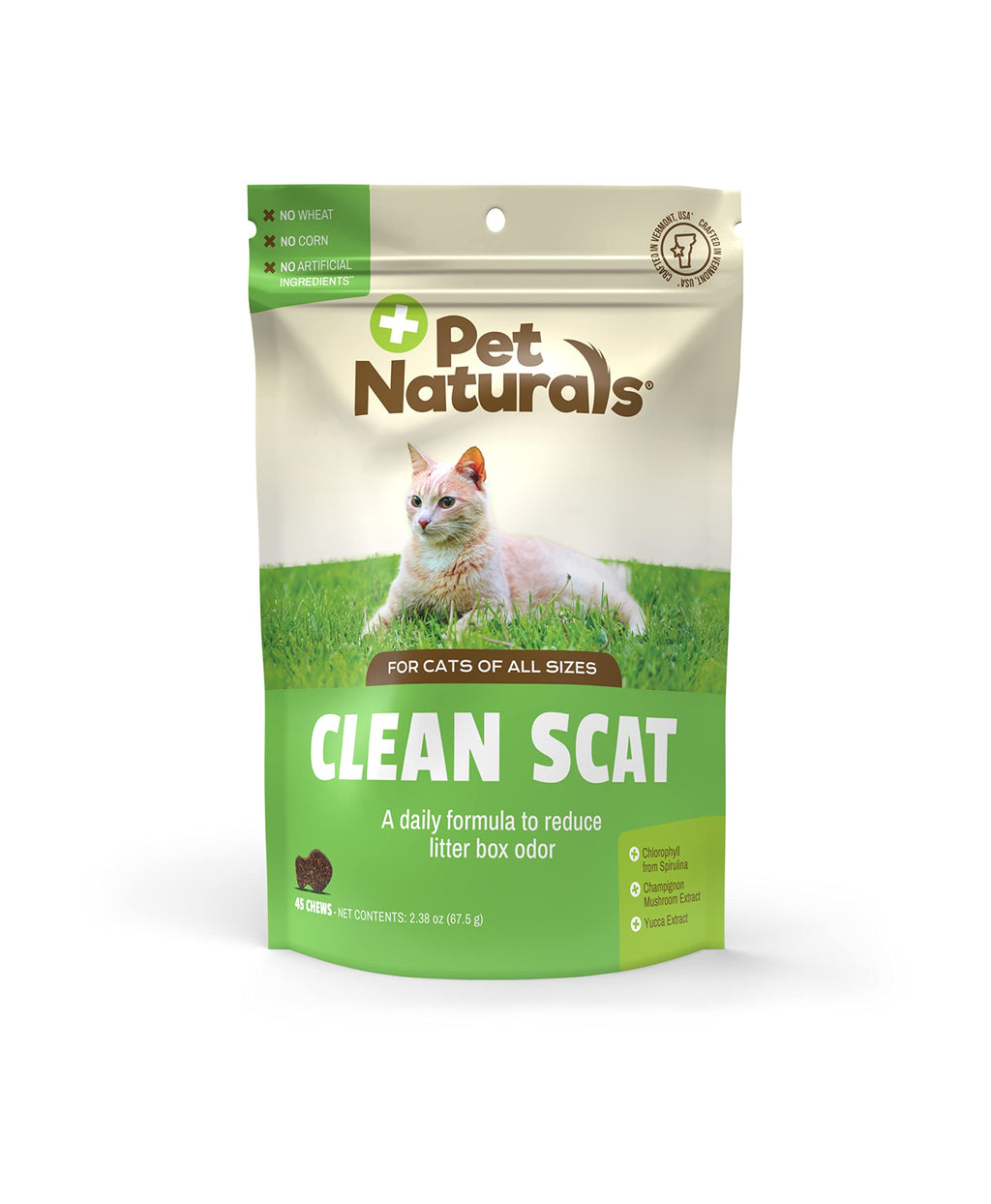 Pet Naturals of Vermont - Clean Scat, Digestive Support and Litter Box Odor Control for Cats, 45 Bite-Sized Chews - PawsPlanet Australia