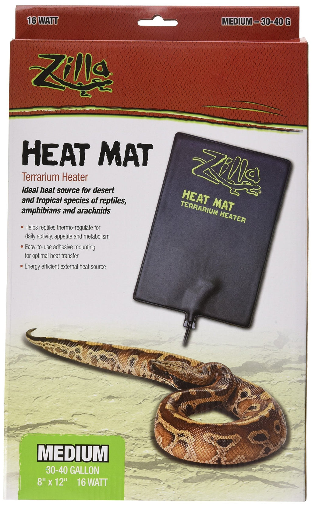 [Australia] - Zilla Heat Mat Terrarium Heater Medium, 8" x 12" 