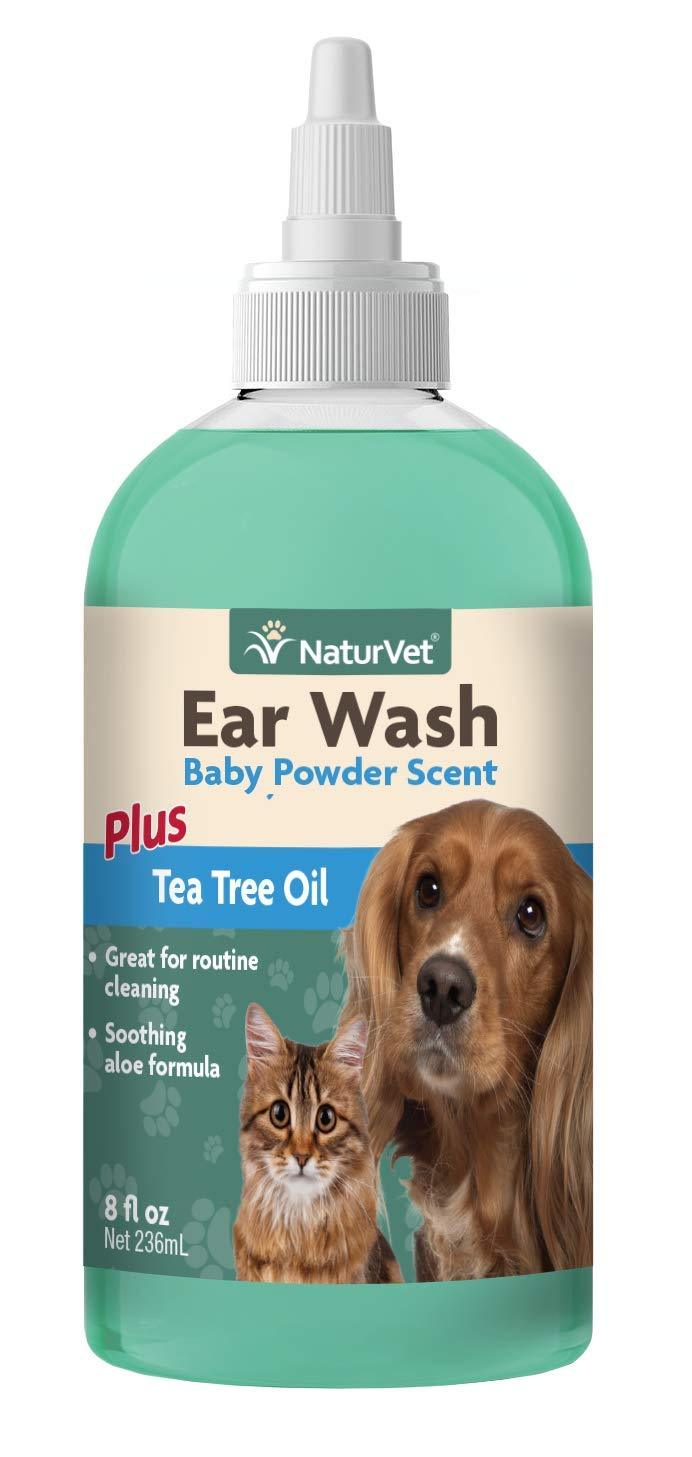 NaturVet Ear Wash Tea Tree Oil Pets 8 Ounce - PawsPlanet Australia