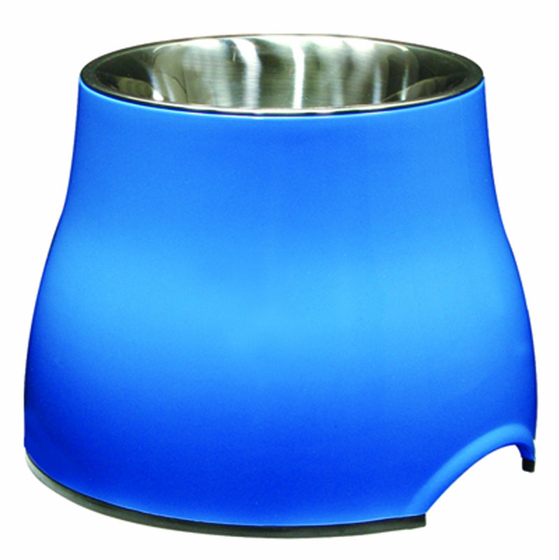 [Australia] - Dogit Elevated Dog Bowl, Stainless Steel Food and Water Dish for Large Dogs, Small, Blue 