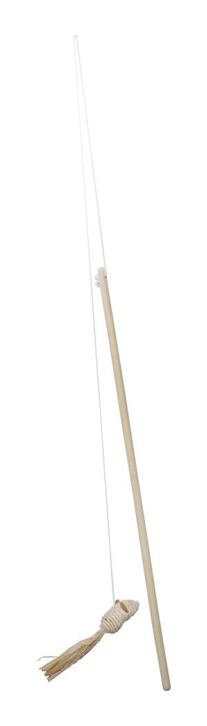 [Australia] - Catit Eco Terra Natural Raffia Toy, Mouse on a Stick 